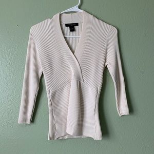 VINTAGE Cream Knit Wrap Sweater